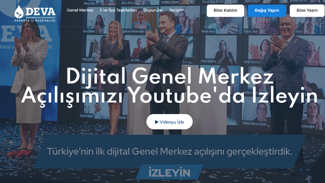 Deva Partisi Sakarya Web Sayfası Yayında